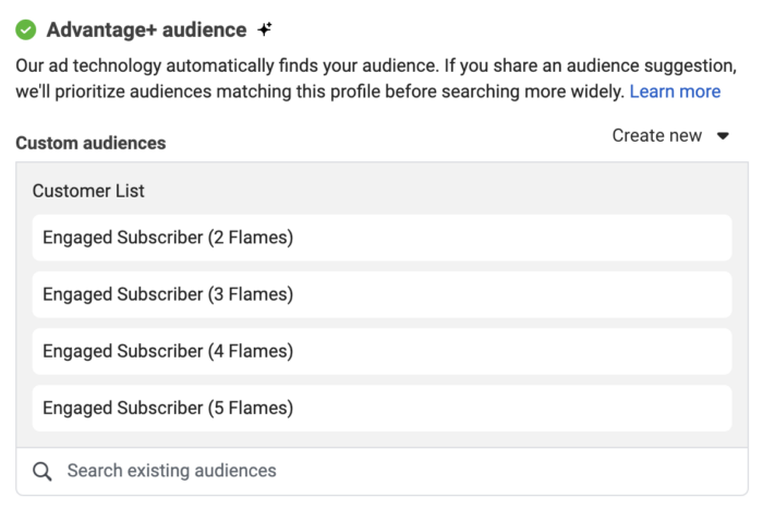 Lead Score Custom Audience